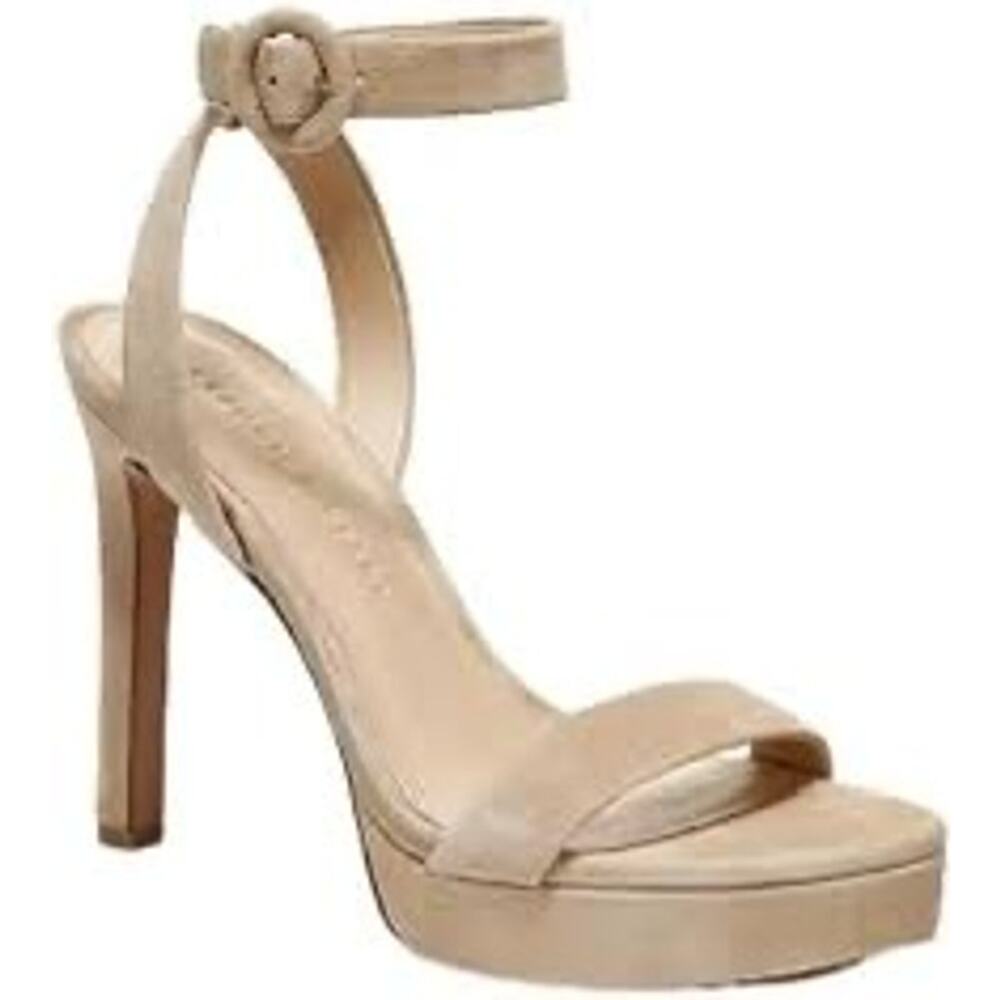 NEW Veronica Beard Darcelle Platform Ankle Wrap Sandals Heels Sz 10 Sand Suede